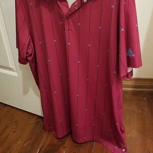 Adidas size L mens golf shirt wine color